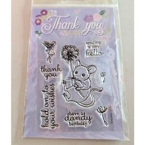 Hero Arts Thank You Mouse Birthday Wishes Clear Stamp Set